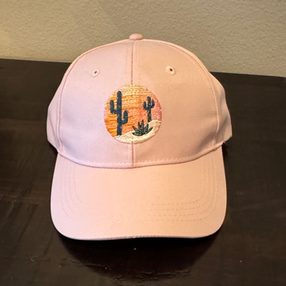 Stylish Pink Cactus Embroidered Women's Hat